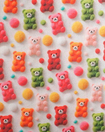 Coton Imprimé Petits Ours 3D -  Mercerine