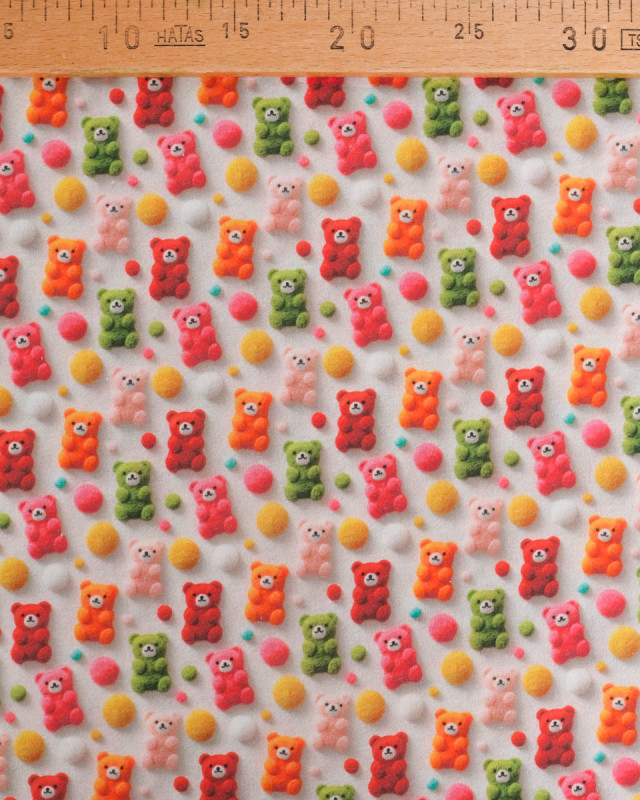 Coton Imprimé Petits Ours 3D -  Mercerine