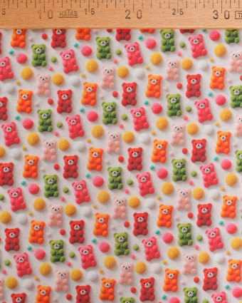 Coton Imprimé Petits Ours 3D -  Mercerine