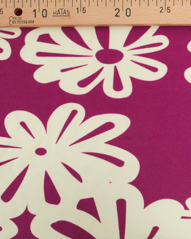 Tissu Sweat Prune Marguarita Envers Doudou - Mercerine