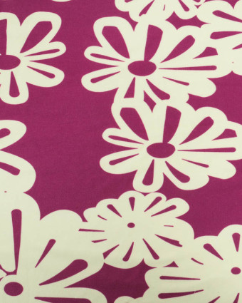 Tissu Sweat Prune Marguarita Envers Doudou - Mercerine