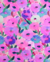 Popeline de Coton Camille Fleur Violette