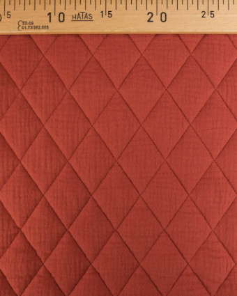 Tissu Double Gaze Matelassé Terracotta Gaby - Mercerine