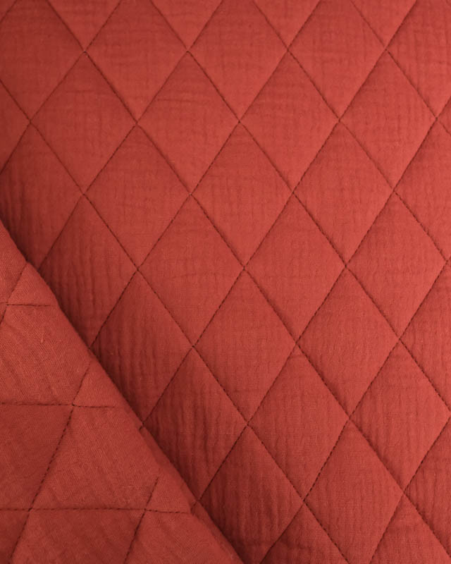 Tissu Double Gaze Matelassé Terracotta Gaby - Mercerine