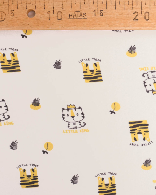 Jersey de Coton Imprimé Petit Tigre - Mercerine