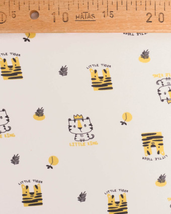 Jersey de Coton Imprimé Petit Tigre - Mercerine