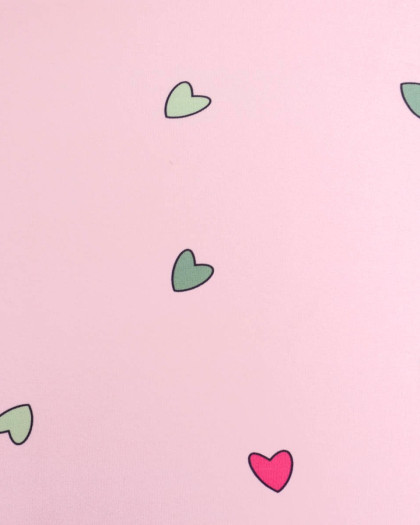 Jersey de Coton Imprimé Coeur Rose - Mercerine