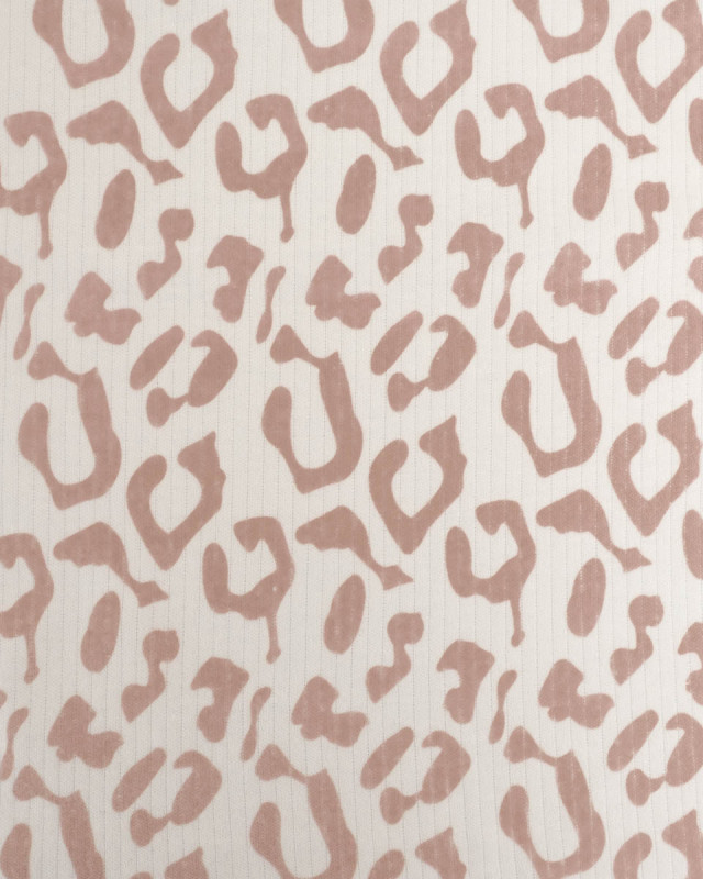 Tissu Jersey Côtelé Leopard Marron - Mercerine