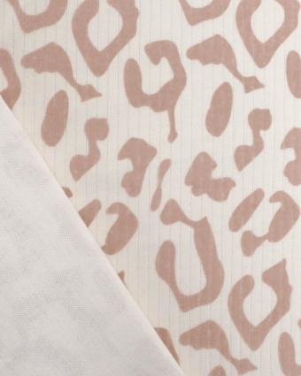 Tissu Jersey Côtelé Leopard Marron - Mercerine