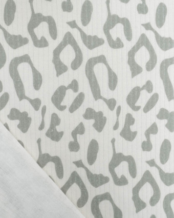 Tissu Jersey Côtelé Leopard Gris - Mercerine