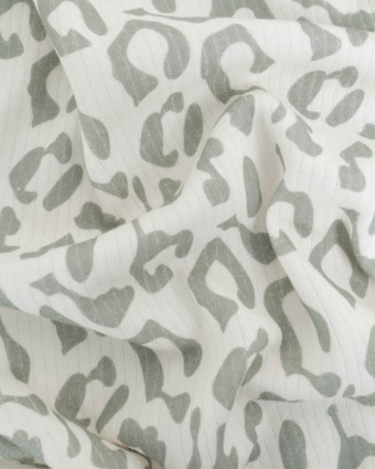 Tissu Jersey Côtelé Leopard Gris - Mercerine
