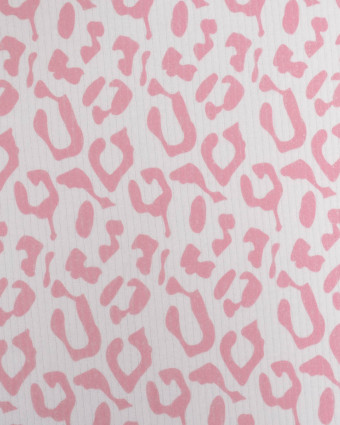 Tissu Jersey Côtelé Leopard Rose - Mercerine