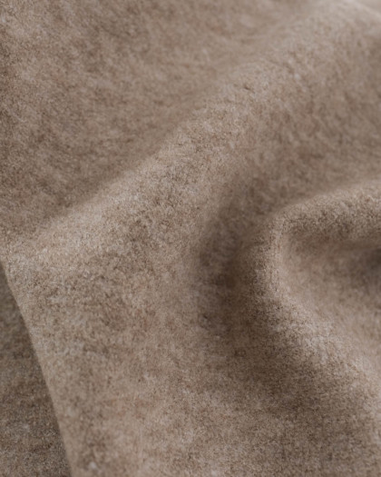 Maille Chinée Epaisse Double Face Beige - Mercerine