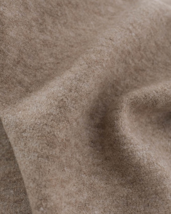 Maille Chinée Epaisse Double Face Beige - Mercerine