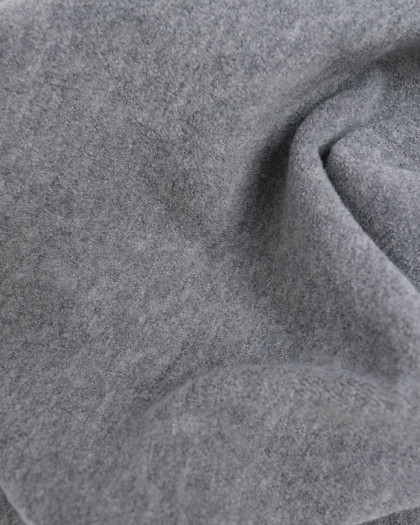 Maille Chinée Epaisse Double Face Gris - Mercerine