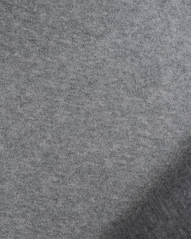 Maille Chinée Epaisse Double Face Gris - Mercerine