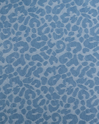 Tissu Jean Jacquard Léopard Bleu Clair - Mercerine