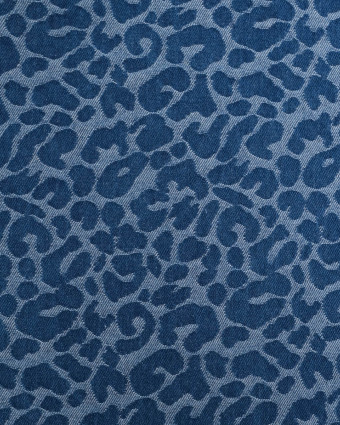 Tissu Jean Jacquard Léopard Bleu Denim - Mercerine
