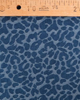 Tissu Jean Jacquard Léopard Bleu Denim - Mercerine