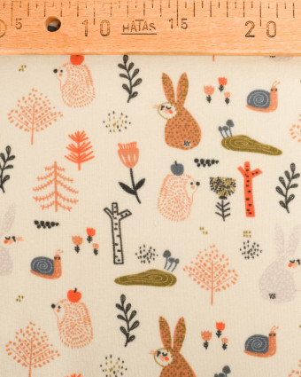 Tissu Sweat Envers Doudou Lapin Ecru - Mercerine
