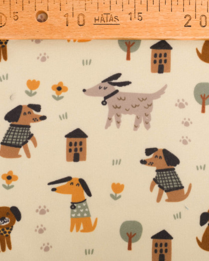 Tissu Sweat Envers Doudou Chien - Mercerine