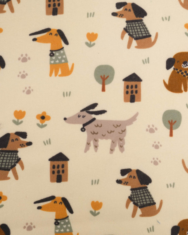 Tissu Sweat Envers Doudou Chien - Mercerine