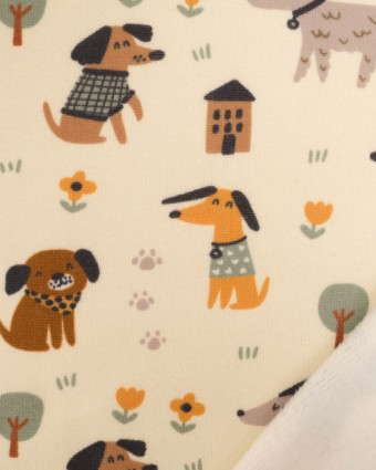 Tissu Sweat Envers Doudou Chien - Mercerine