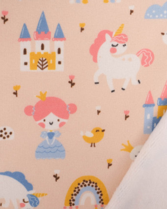 Tissu Sweat Envers Doudou Licorne Princesse - Mercerine