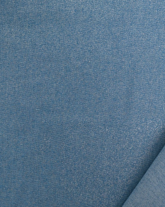 Tissu Chambray Lurex Argent Brillant Bleu - Mercerine
