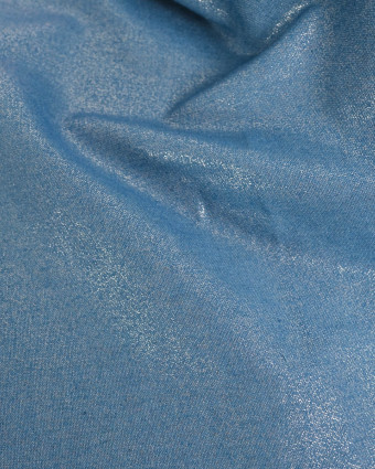 Tissu Jean Lurex Argent Brillant Bleu