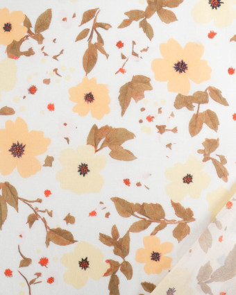 Voile de Coton Mila Lena Jaune Peche - Mercerine