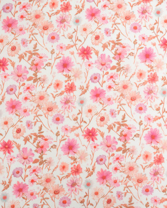 Voile de Coton Mila Fleur Vintage Rose - Mercerine