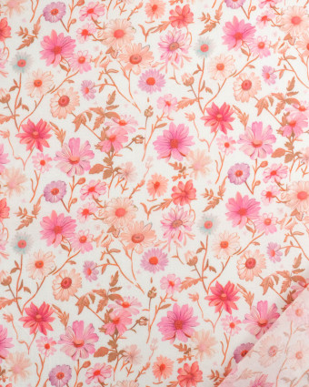 Voile de Coton Mila Fleur Vintage Rose - Mercerine
