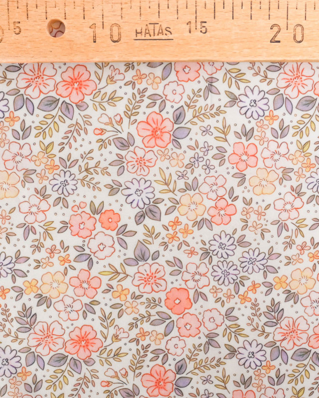 Voile de Coton Mila Camille Rose Peche Mauve - Mercerine