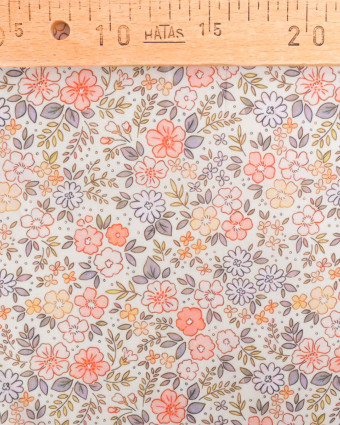 Voile de Coton Mila Camille Rose Peche Mauve - Mercerine