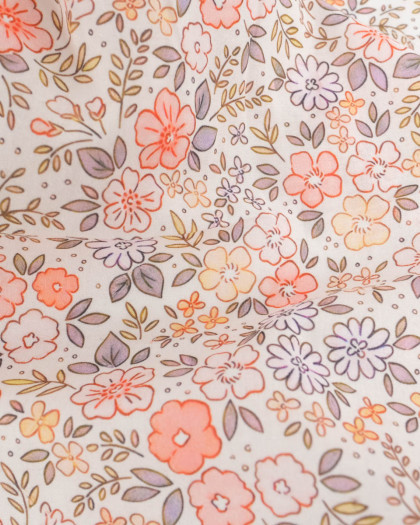 Voile de Coton Mila Camille Rose Peche Mauve - Mercerine
