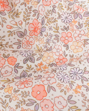 Voile de Coton Mila Camille Rose Peche Mauve - Mercerine