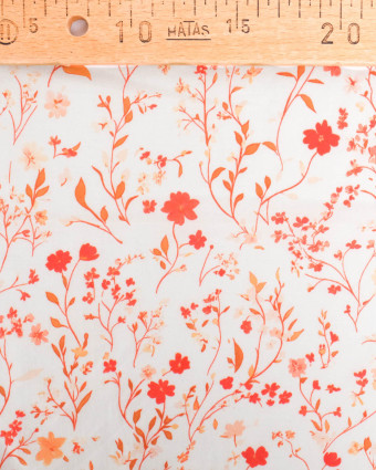 Voile de Coton Mila Fleur Des Champs Rouge - Mercerine