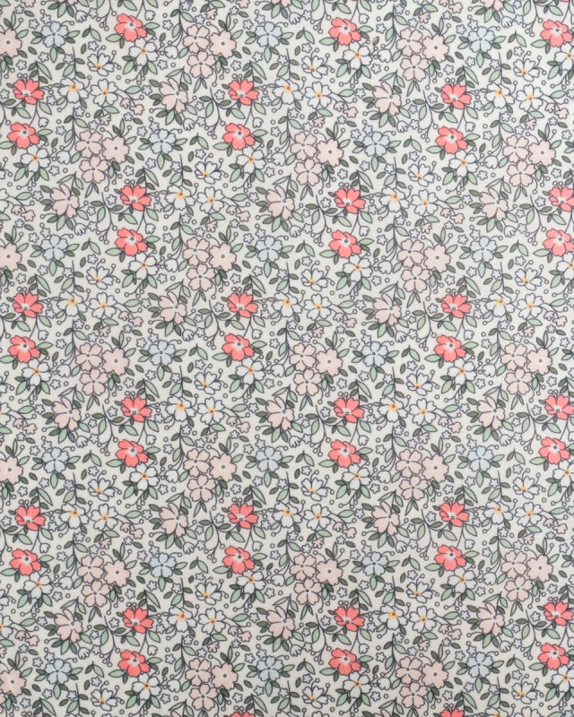 Voile de Coton Mila Lolita Rose Vert - Mercerine