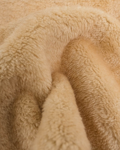 Tissu Suédine Envers Fourrure Beige - Mercerine