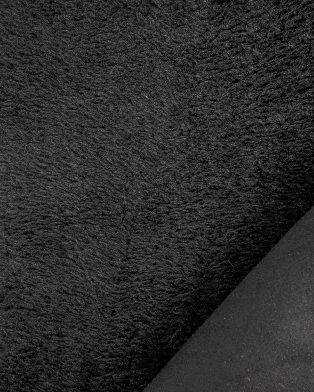 Tissu Suédine Envers Fourrure Noir - Mercerine