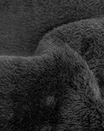 Tissu Suédine Envers Fourrure Noir