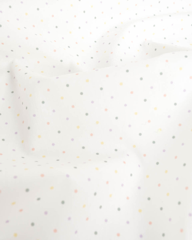 Popeline de Coton à Pois Multicolore - Mercerine
