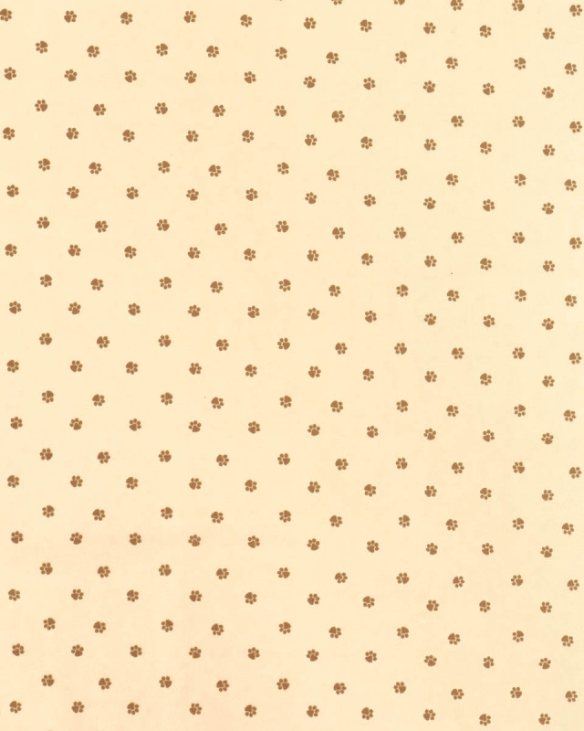Popeline de Coton Petites Pattes de Chien Sable - Mercerine