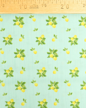 Popeline de Coton Citrons Fond Vert - Mercerine
