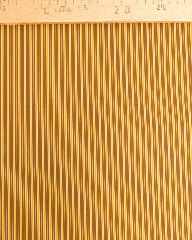 Popeline de Coton à Rayures Fines Ocre - Mercerine