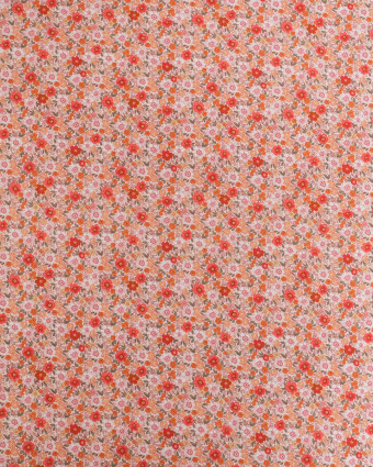 Popeline de Coton à Fleurs Rose