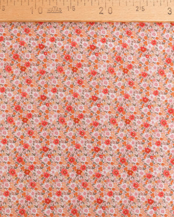 Popeline de Coton à Fleurs Rose