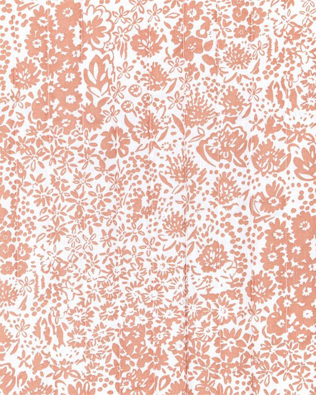 Tissu Matelassé Motif Fleuri Fond Terracotta - Mercerine