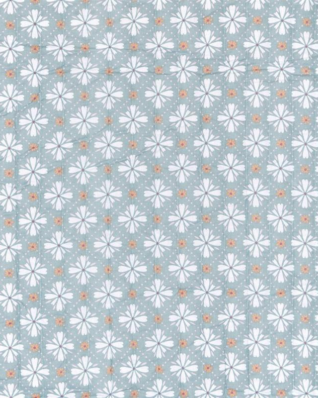 Tissu Matelassé Petits Roitelets Fond Blanc - Mercerine